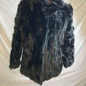 Designer Faux Fur Coat Jacket Made in Hong Kong- Size S